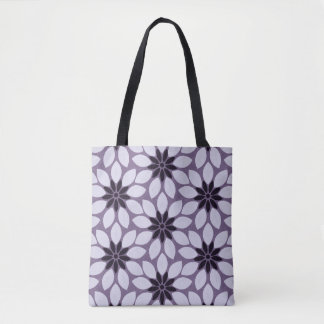 Tote Bag Bloquer l'impression Fleurs carrelées violet
