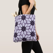 Tote Bag Bloquer l'impression Fleurs carrelées violet (De près)
