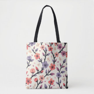 Tote Bag Blossoming Serenity: Cherry Blossom Elegance