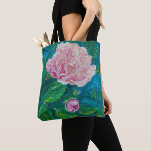 Tote Bag "Blossoms of Love" Rose Fourre-tout (med)