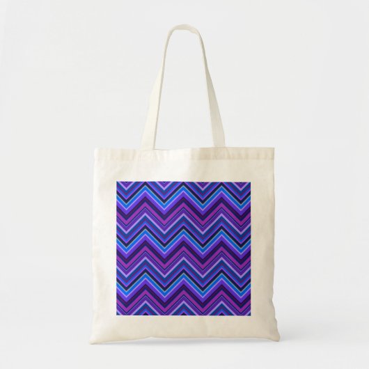 Tote Bag Blue and purple zigzag (Devant)