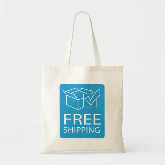 Tote Bag Blue and White Free Shipping Icon (Devant)