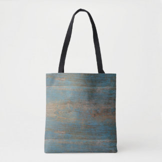 Tote Bag Blue Beach Wood Texture