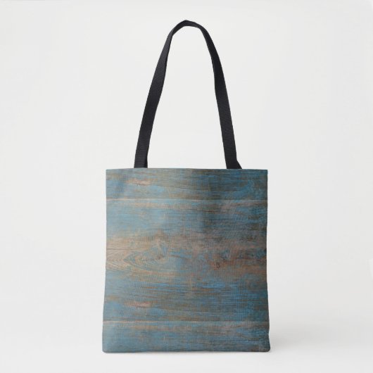 Tote Bag Blue Beach Wood Texture (Devant)