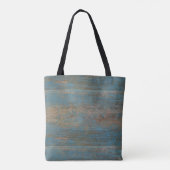 Tote Bag Blue Beach Wood Texture (Dos)