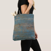 Tote Bag Blue Beach Wood Texture (De près)