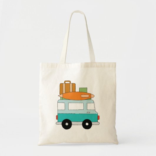 Tote Bag Blue Cartoon Van Best Family Aventure Vacances (Devant)