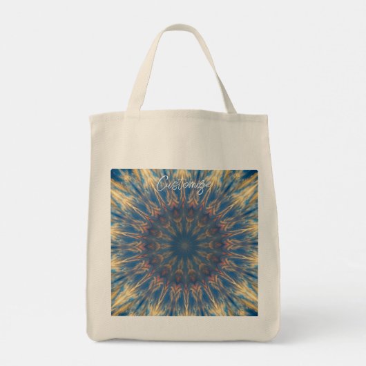 Tote Bag Blue Chakra Kaleidoscope Thunder_Cove (Dos)