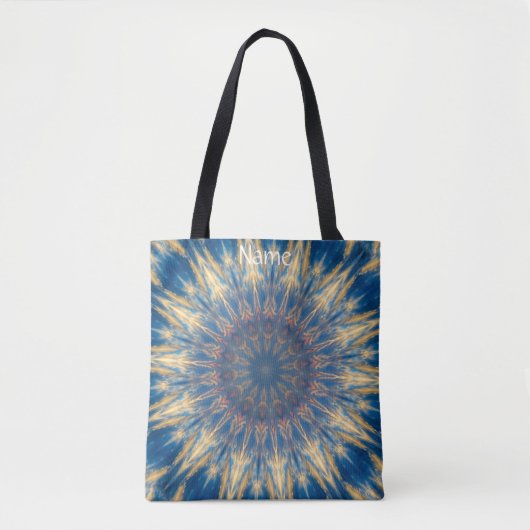 Tote Bag Blue Chakra Kaleidoscope Thunder_Cove (Devant)