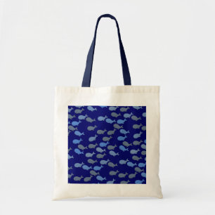 Tote Bag blue cute whales