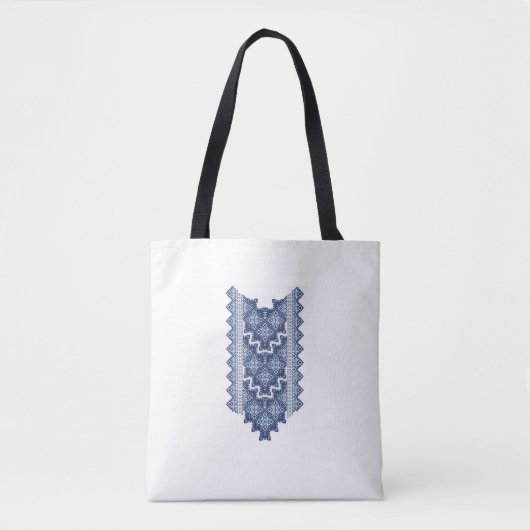 Tote Bag Blue Ethnic Pattern (Devant)