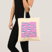Tote Bag Blue fish on lilac (Devant (produit))