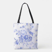Tote Bag Blue Floral Custom Teacher Design (Dos)