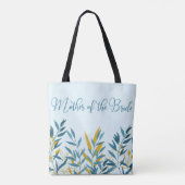 Tote Bag Blue Gold Leaf Mère de mariée Mariage cadeau (Dos)