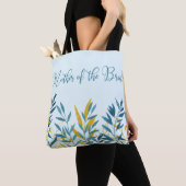 Tote Bag Blue Gold Leaf Mère de mariée Mariage cadeau (De près)