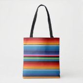 Tote Bag Blue Gold Red Sarape mexicaine (Devant)