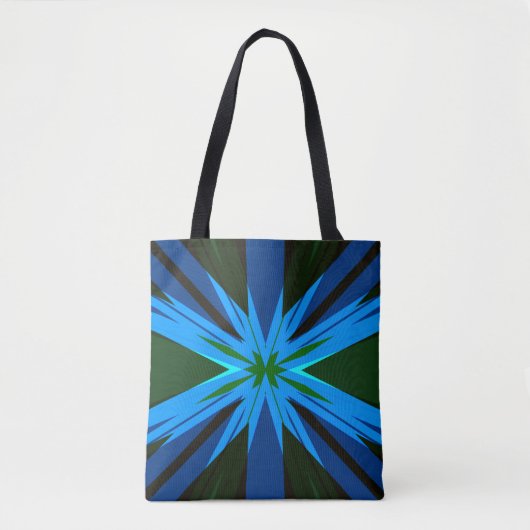 Tote Bag Blue Green Star Starburst hiver Noël automne (Devant)