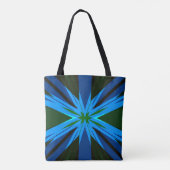 Tote Bag Blue Green Star Starburst hiver Noël automne (Dos)