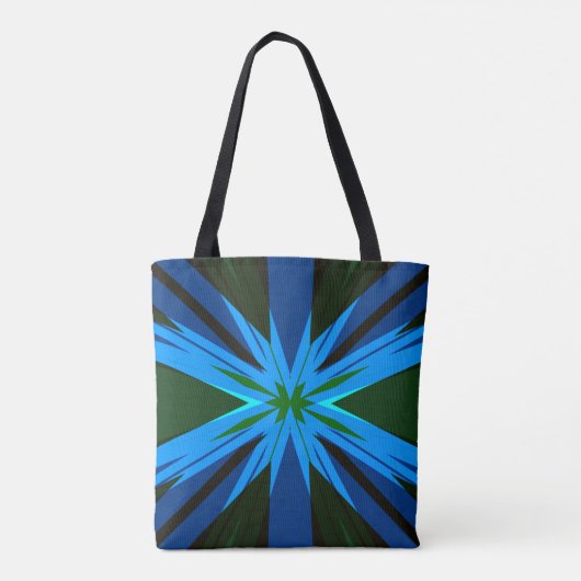 Tote Bag Blue Green Star Starburst hiver Noël automne (Dos)