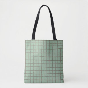 Tote Bag Blue Grey Check Motif élégant et polyvalent