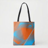 Tote Bag Blue Grey Orange Ombre Géométrique Art Abstrait (Devant)
