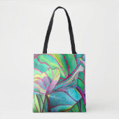 Tote Bag Blue Hawaii Tropical leaf folios art (Devant)