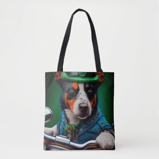 Tote Bag Blue Heeler Chien Conduite Vélo St. Patrick's Day (Devant)