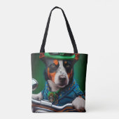 Tote Bag Blue Heeler Chien Conduite Vélo St. Patrick's Day (Dos)