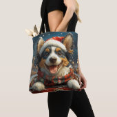 Tote Bag Blue Heeler Dog Roller Dessous de verre Noël (De près)