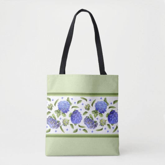Tote Bag Blue Hydrangea Fleurs Motif botanique (Devant)