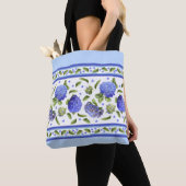 Tote Bag Blue Hydrangea Floral motif botanique (De près)