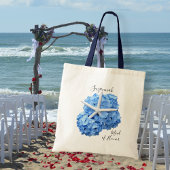 Tote Bag Blue Hydrangea Starfish Bridesmaid