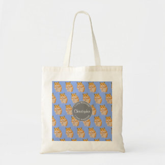 Tote Bag Blue I love Hamsters Hamster Motif