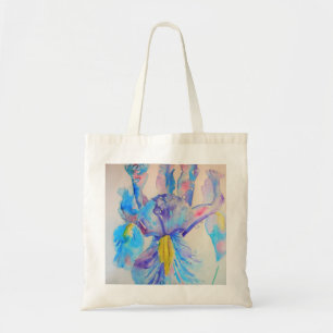 Tote Bag Blue Iris Art floral Aquarelle Design