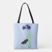 Tote Bag Blue Irises and Moorhens par Ohara Koson (Dos)