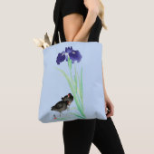 Tote Bag Blue Irises and Moorhens par Ohara Koson (De près)