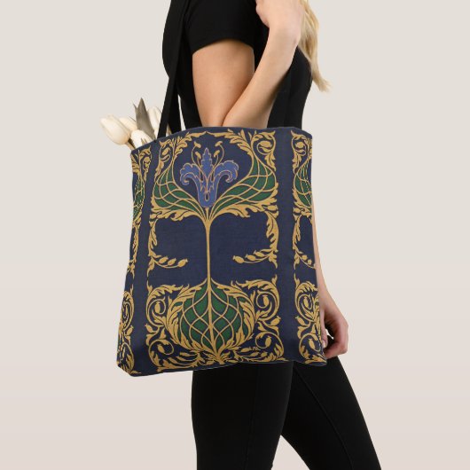 Tote Bag Blue Lily Dark Academia (De près)