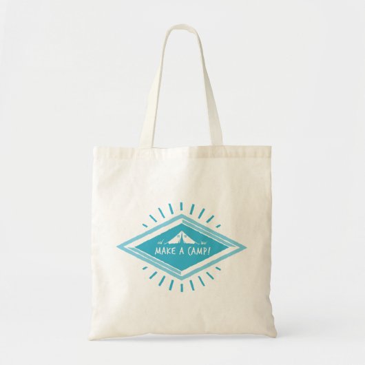 Tote Bag Blue Make a Camp, Great Adventure (Devant)
