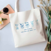 Tote Bag Blue Martini Bachelorette Party Bridesmaid cadeau