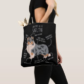 Tote Bag Blue Merle Sheltie Shetland Sheepdog Anatomie, Fun (De près)