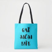 Tote Bag Blue Modern Chat Maman Vie Mère mignonne Fête des  (Devant)