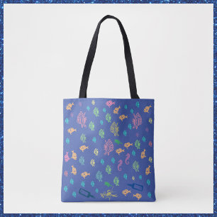 Tote Bag Blue Ocean Marine Life Thème