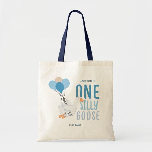 Tote Bag Blue One Silly Goose 1er anniversaire (Devant)
