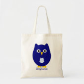 Tote Bag Blue Owl Design Personalised (Devant)