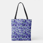 Tote Bag Blue Pansy Flowers (Dos)