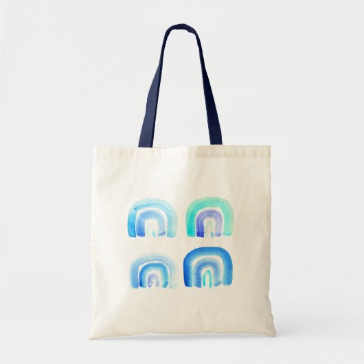 Tote Bag Blue Pastel rétro arc-en-ciel (Devant)