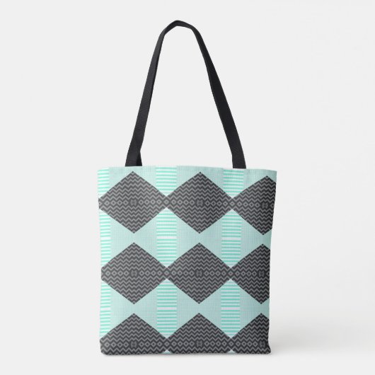 Tote Bag Blue Pattern Shoulder Bag (Dos)