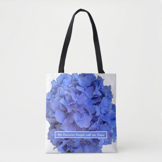 Tote Bag Blue periwinkel élégantes hydrangées florales (Devant)