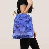 Tote Bag Blue periwinkel élégantes hydrangées florales (De près)