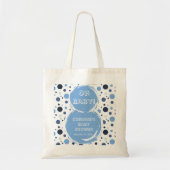 Tote Bag Blue polka dot baby shower (Devant)